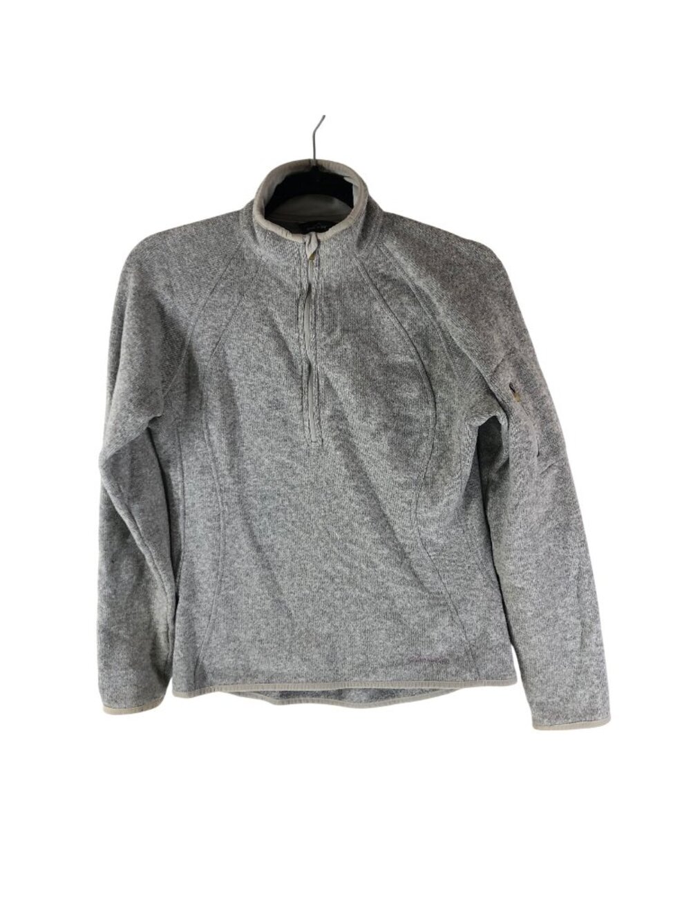 Eddie Bauer Womens S Gray Fleece Quarter Zip Pullover Jacket Sweater Knit